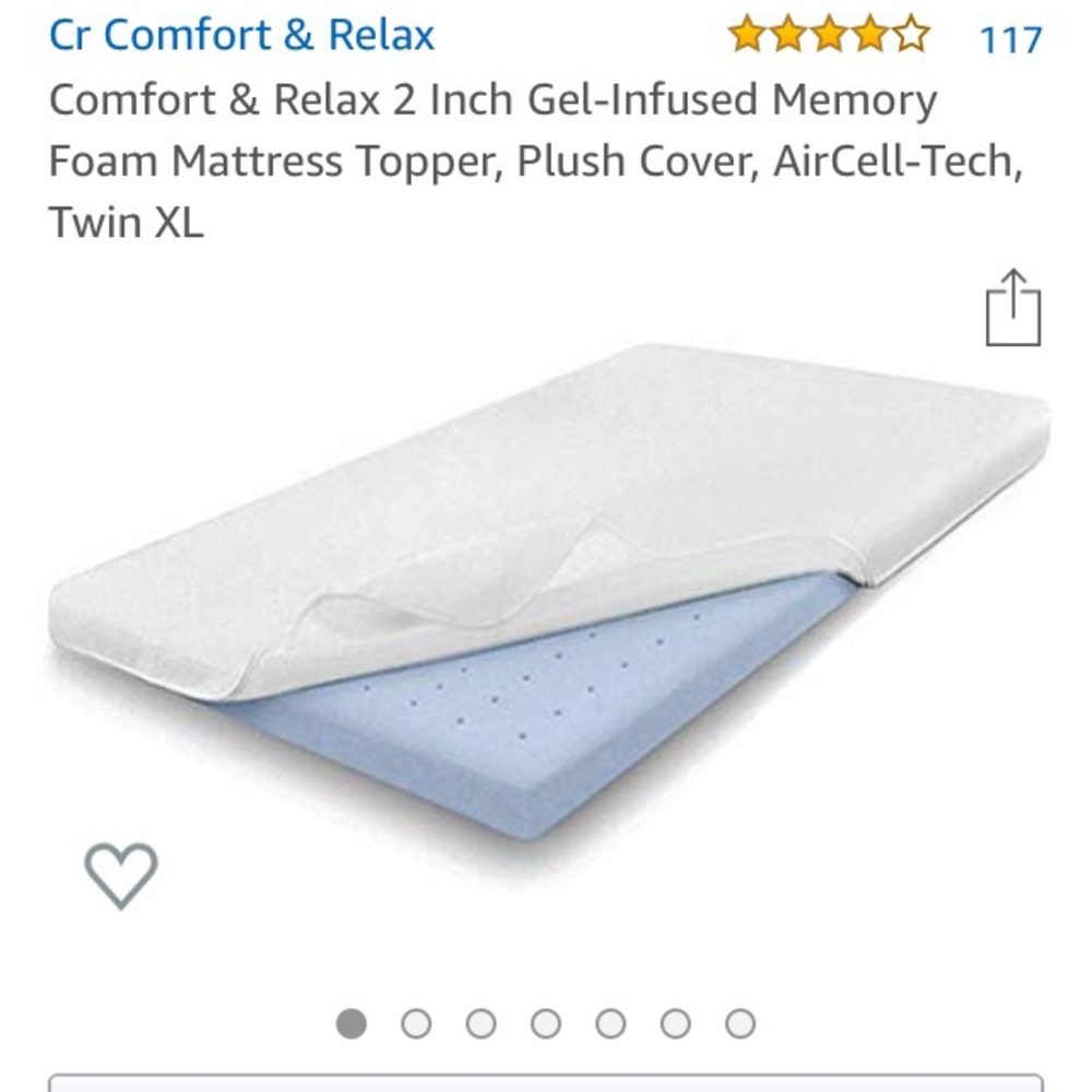 Twin XL mattress topper with 2 sheet sets